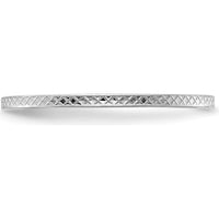 14K White Gold Criss-Cross Pattern Stackable Band - Size 7 by 0