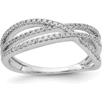 14K White Gold Crisscross Diamond Ring with 72 Natural Round Diamonds - 0.50 Carat Total Diamond Weight by 0