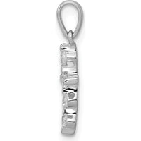 14K White Gold Cross Pendant with 1/6 Carat Total Round Natural Diamonds by Monteluci Fine Jewelry