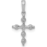 14K White Gold Cross Pendant with 1/6 Carat Total Round Natural Diamonds by Monteluci Fine Jewelry