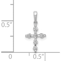 14K White Gold Cross Pendant with 1/6 Carat Total Round Natural Diamonds by Monteluci Fine Jewelry