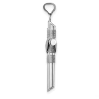 14K White Gold Cross Pendant with Center Wrap Tube Design - 35.7mm Length by Oro Pregiato