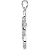 14K White Gold Cross Pendant with Pavé Set Round Diamonds - 0.25 Carat Total Diamond Weight by Monteluci Fine Jewelry