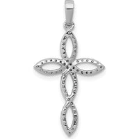 14K White Gold Cross Pendant with Pavé Set Round Diamonds - 0.25 Carat Total Diamond Weight by Monteluci Fine Jewelry