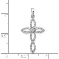 14K White Gold Cross Pendant with Pavé Set Round Diamonds - 0.25 Carat Total Diamond Weight by Monteluci Fine Jewelry