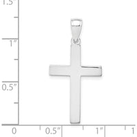 14K White Gold Cross Pendant with Polished Finish and Rhodium Plating by Oro Pregiato