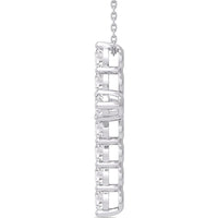 14K White Gold Cross Pendant with Prong-Set Round Diamonds - 3.79 Carat Total Diamond Weight by Auriventus