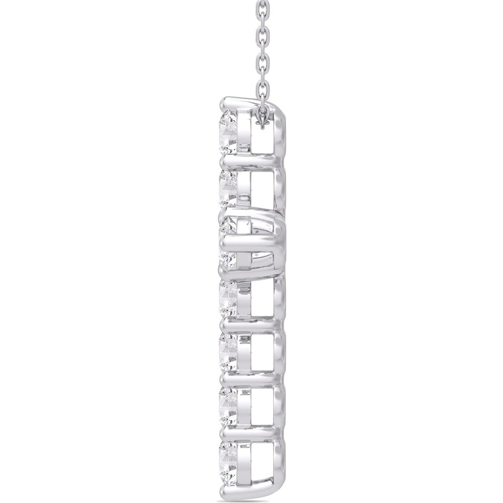 14K White Gold Cross Pendant with Prong-Set Round Diamonds - 3.79 Carat Total Diamond Weight by Auriventus
