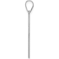 14K White Gold Cross Pendant with Rhodium Plating - 29mm Length by Oro Pregiato