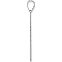14K White Gold Cross Pendant with Rhodium Plating - Polished Finish by Oro Pregiato