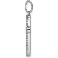 14K White Gold Cross Pendant with Round Natural Diamonds - 0.16 Carat Total Diamond Weight by Monteluci Fine Jewelry