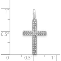 14K White Gold Cross Pendant with Round Natural Diamonds - 0.16 Carat Total Diamond Weight by Monteluci Fine Jewelry