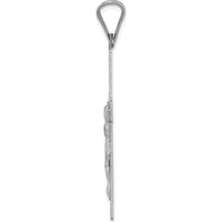 14K White Gold Crucifix Pendant with Diamond-Cut Texture - 46mm Length by Oro Pregiato