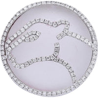 14K White Gold Crystal Panther Ring with 0.41 Carats Diamond Accents - 10.90 Carats Total Crystal Weight