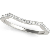 14K White Gold Curved Diamond Band - 0.13 Carats Total Diamond Weight - Size 7 by Robinson's Jewelers