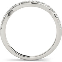 14K White Gold Curved Diamond Band - 0.13 Carats Total Diamond Weight - Size 7 by Robinson's Jewelers