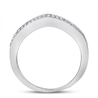 14K White Gold Curved Diamond Enhancer Wedding Band with Prong-Set Round Diamonds - 1/12 Carat Total Diamond Weight