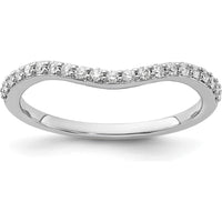 14K White Gold Curved Diamond Ring with 21 Round Diamonds - 0.21 Carat Total Diamond Weight by 0