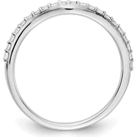 14K White Gold Curved Diamond Ring with 21 Round Diamonds - 0.21 Carat Total Diamond Weight by 0