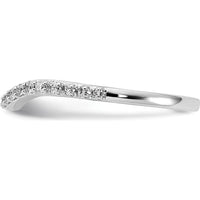 14K White Gold Curved Diamond Ring with 21 Round Diamonds - 0.21 Carat Total Diamond Weight by 0