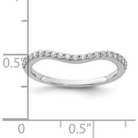14K White Gold Curved Diamond Ring with 21 Round Diamonds - 0.21 Carat Total Diamond Weight by 0