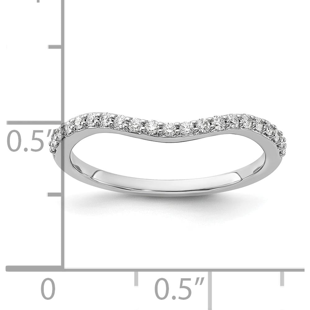 14K White Gold Curved Diamond Ring with 21 Round Diamonds - 0.21 Carat Total Diamond Weight by 0