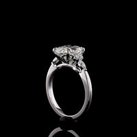 14K White Gold Cushion Brilliant 3-Stone Ring with Marquise and Round Lab Diamonds - 2.74 Carats Total Diamond Weight - Covaloro Fine Jewelry