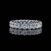 14K White Gold Cushion Brilliant Cut Lab Diamond Eternity Band - 3.20 Carat Total Weight, 21 Stones, E-F Color VS1 Clarity - Covaloro Fine Jewelry