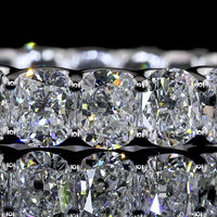 14K White Gold Cushion Brilliant Cut Lab Diamond Eternity Band - 3.20 Carat Total Weight, 21 Stones, E-F Color VS1 Clarity - Covaloro Fine Jewelry