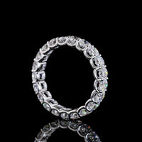 14K White Gold Cushion Brilliant Cut Lab Diamond Eternity Band - 3.20 Carat Total Weight, 21 Stones, E-F Color VS1 Clarity - Covaloro Fine Jewelry