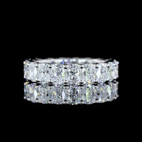 14K White Gold Cushion Brilliant Cut Lab Diamond Eternity Band - 3.72 Total Carat Weight, E-F Color, VS Clarity - Covaloro Fine Jewelry