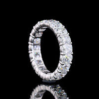 14K White Gold Cushion Brilliant Cut Lab Diamond Eternity Band - 3.72 Total Carat Weight, E-F Color, VS Clarity - Covaloro Fine Jewelry