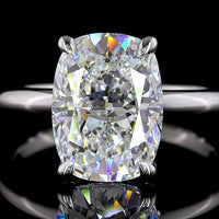 14K White Gold Cushion Brilliant Cut Lab Diamond Solitaire Ring - 4.23 Carat E VVS2 IGI Certified - Covaloro Fine Jewelry