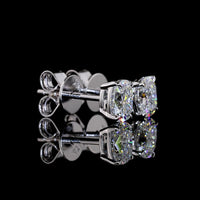 14K White Gold Cushion Brilliant Cut Lab Diamond Stud Earrings - 1.06 Total Carat Weight, D VVS2 Clarity, IGI Certified - Covaloro Fine Jewelry