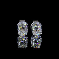 14K White Gold Cushion Brilliant Cut Lab Diamond Stud Earrings - 1.06 Total Carat Weight, D VVS2 Clarity, IGI Certified - Covaloro Fine Jewelry
