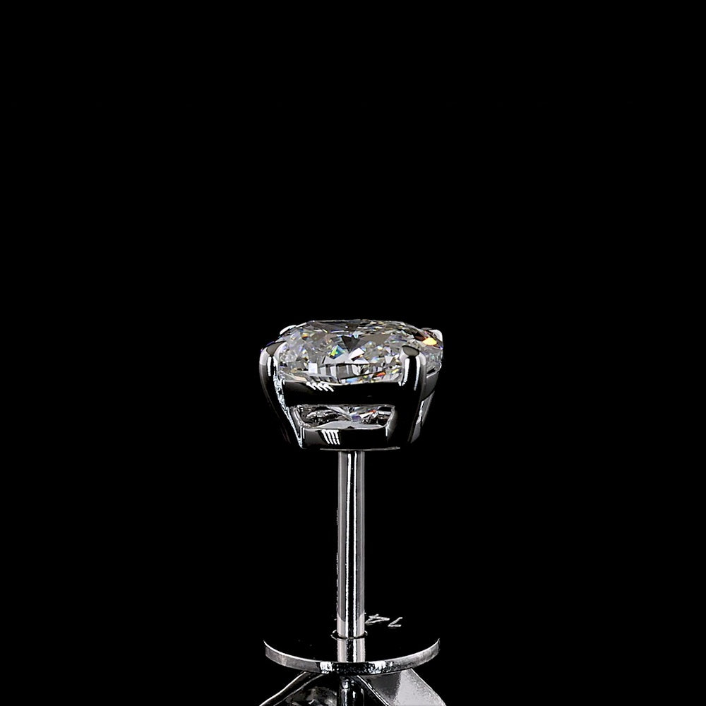 14K White Gold Cushion Brilliant Cut Lab Diamond Stud Earrings - 1.06 Total Carat Weight, D VVS2 Clarity, IGI Certified - Covaloro Fine Jewelry