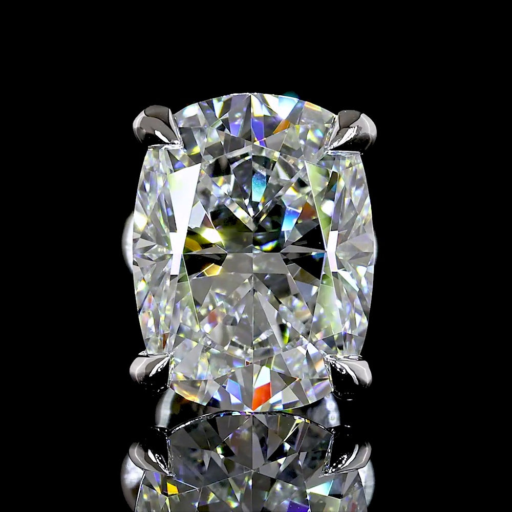 14K White Gold Cushion Brilliant Cut Lab Diamond Stud Earrings - Total 3.49 Carats, E-F Color and VVS1 Clarity, IGI Certified with Four-Prong Setting - Covaloro Fine Jewelry