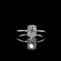 14K White Gold Cushion Brilliant Cut Solitaire Ring with 1.56 Carat Lab Grown Diamond - D VS1 Clarity, IGI Certified - Covaloro Fine Jewelry
