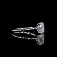 14K White Gold Cushion Brilliant Cut Solitaire Ring with 1.56 Carat Lab Grown Diamond - D VS1 Clarity, IGI Certified - Covaloro Fine Jewelry