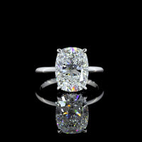 14K White Gold Cushion Brilliant Hidden Halo Ring with 5.02 Carat D VVS2 Lab Diamond Center and 0.11 Carat Diamond Accents - IGI Certified 5.13 Carat Total Weight - Covaloro Fine Jewelry