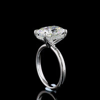 14K White Gold Cushion Brilliant Hidden Halo Ring with 5.02 Carat D VVS2 Lab Diamond Center and 0.11 Carat Diamond Accents - IGI Certified 5.13 Carat Total Weight - Covaloro Fine Jewelry