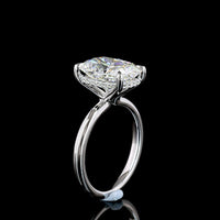 14K White Gold Cushion Brilliant Hidden Halo Ring with 5.02 Carat D VVS2 Lab Diamond Center and 0.11 Carat Diamond Accents - IGI Certified 5.13 Carat Total Weight - Covaloro Fine Jewelry
