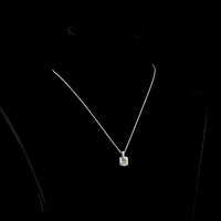 14K White Gold Cushion Brilliant Lab Diamond Pendant Necklace with Accent Diamonds - 3.07 Carats Total Diamond Weight - Covaloro Fine Jewelry