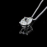 14K White Gold Cushion Brilliant Lab Diamond Solitaire Pendant - VS1 Clarity - 1.54 Carat Total Weight - Covaloro Fine Jewelry