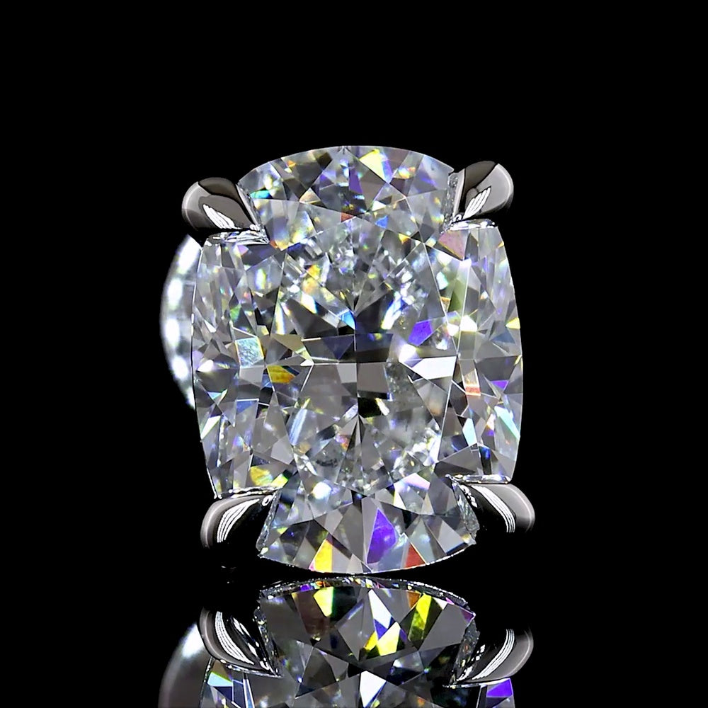 14K White Gold Cushion Brilliant Lab Diamond Stud Earrings - 2.44 Carats Total Diamond Weight, E-F Color VS1 Clarity with GIA Certification - Covaloro Fine Jewelry
