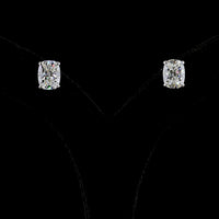 14K White Gold Cushion Brilliant Lab Diamond Stud Earrings - 5.11 Carat Total Weight, E-F VVS2 Clarity, IGI Certified - Covaloro Fine Jewelry