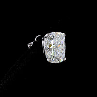 14K White Gold Cushion Brilliant Lab Diamond Stud Earrings - 5.11 Carat Total Weight, E-F VVS2 Clarity, IGI Certified - Covaloro Fine Jewelry