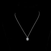 14K White Gold Cushion Brilliant Solitaire Pendant with 2.79 Carat Lab-Grown Diamond - G-H Color, VVS2 Clarity - Covaloro Fine Jewelry