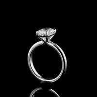 14K White Gold Cushion Brilliant Solitaire Ring with 2.01 Carat Lab Grown Diamond - E-F Color VS1 Clarity - Covaloro Fine Jewelry