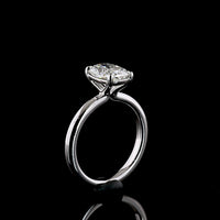 14K White Gold Cushion Brilliant Solitaire Ring with 2.01 Carat Lab Grown Diamond - E-F Color VS1 Clarity - Covaloro Fine Jewelry